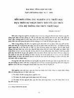 DSpace at VNU: Đổi mới công tác nghiên cứu triết học dựa trên sự nhận thức mới về cấu trúc của hệ thống tri thức triết học