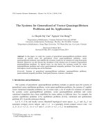 DSpace at VNU: The Systems for Generalized of Vector Quasiequilibrium Problems and Its Applications