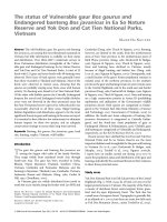 DSpace at VNU: The status of Vulnerable gaur Bos gaurus and Endangered banteng Bos javanicus in Ea So Nature Reserve and Yok Don and Cat Tien National Parks, Vietnam