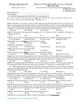 De thi thu mon Hoa truong THPT Lien Son Vinh Phuc lan 3 nam 2016