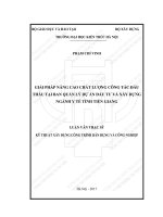 Giải pháp nâng cao chất lượng công tác đấu thầu tại ban quản lý dự án đầu tư và xây dựng nghành y tế tỉnh hải dương (tt) 