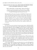 DSpace at VNU: Preparation of Pb(Zr, Ti)O3 thin films sputtered from a multi-element metallic target