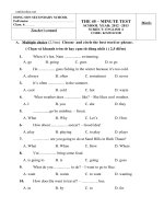 de kiem tra 45 phut ki 2 tieng anh khoi 6 43307