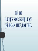 Bài 27. Luyện nói: Nghị luận về một đoạn thơ, bài thơ