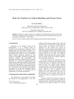 DSpace at VNU: Role for Teachers in Nation Building and Future Icons