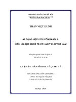 Áp dụng hiệp ước vốn basel II kinh nghiệm quốc tế và hàm ý cho việt nam 