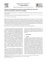 DSpace at VNU: Structural and luminescent properties of (Eu,Tb)PO4·H2O nanorods  nanowires prepared by microwave technique