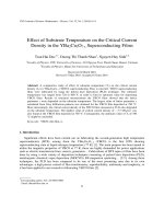 DSpace at VNU: Effect of Substrate Temperature on the Critical Current Density in the YBa2Cu3O7-x Superconducting Films