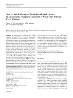 DSpace at VNU: Sources and Exchange of Particulate Organic Matter in an Estuarine Mangrove Ecosystem of Xuan Thuy National Park, Vietnam