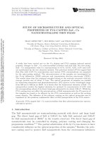 DSpace at VNU: STUDY OF MICROSTRUCTURE AND OPTICAL PROPERTIES OF PVA-CAPPED ZnS : Cu NANOCRYSTALLINE THIN FILMS