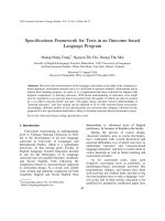 DSpace at VNU: Specifications Framework for Tests in an Outcome-based Language Program