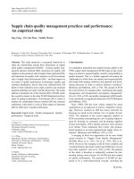 DSpace at VNU: Supply chain quality management practices and performance: An empirical study