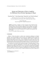 DSpace at VNU: Design and Fabrication of Driver Amplifier for Wilkinson Power Divider Operating at S Band