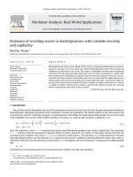 DSpace at VNU: Existence of traveling waves in elastodynamics with variable viscosity and capillarity
