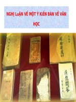 Tuần 7. Nghị luận về một ý kiến bàn về văn học