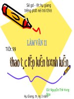 Tuần 27. Thao tác lập luận bình luận
