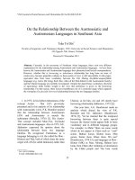 DSpace at VNU: On the Relationship Between the Austroasiatic and Austronesian Languages in Southeast Asia