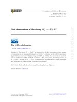 DSpace at VNU: First observation of the decay Bc +to → J ψ K+