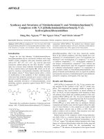DSpace at VNU: Syntheses and Structures of Nitridorhenium(V) and Nitridotechnetium(V) Complexes with N,N-[(Dialkylamino)(thiocarbonyl)-N '-(2-hydroxyphenyl)benzamidines