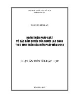 Hoàn thiện pháp luật về bảo đảm quyền của người lao động theo tinh thần của hiến pháp năm 2013 