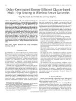 DSpace at VNU: Delay-Constrained Energy-Efficient Cluster-based Multi-Hop Routing in Wireless Sensor Networks