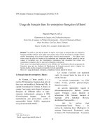 DSpace at VNU: Usage du français dans les entreprises françaises à Hanoï