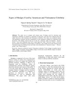 DSpace at VNU: Types of Hedges Used by American and Vietnamese Celebrity