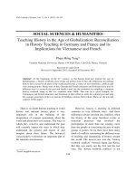 DSpace at VNU: Teaching History in the Age of Globalization: Reconciliation in History Teaching in Germany and France and its Implications for Vietnamese and French