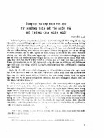 DSpace at VNU: Sáng tạo và tiếp nhận văn học từ những tiền đề tín hiệu và hệ thống của ngôn ngữ