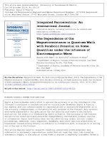 DSpace at VNU: The Dependence of the Magnetoresistance in Quantum Wells with Parabolic Potential on Some Quantities under the Influence of Electromagnetic Wave