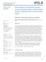DSpace at VNU: Preservation of keratinized mucosa around implants using a prefabricated implant-retained stent: a case-control study
