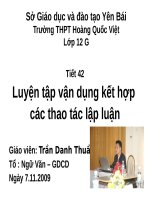 Tuần 14. Luyện tập vận dụng kết hợp các thao tác lập luận