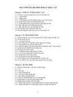 ĐỀ CƯƠNG ôn THI môn SINH lý THỰC vật 