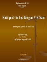 Tuần 2. Khái quát văn học dân gian Việt Nam