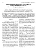 DSpace at VNU: Optimization of Spin-Valve Structure NiFe Cu NiFe IrMn for Planar Hall Effect Based Biochips