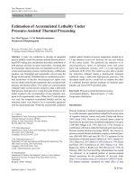 DSpace at VNU: Estimation of Accumulated Lethality Under Pressure-Assisted Thermal Processing