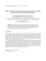 DSpace at VNU: Effect of Heat Treatment Conditions on the Properties of FePt Nanoparticles Produced by Sonochemistry