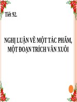 Tuần 21. Nghị luận về một tác phẩm, một đoạn trích văn xuôi