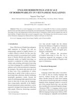 DSpace at VNU: ENGLISH BORROWINGS AND SCALE OF BORROWABILITY IN VIETNAMESE MAGAZINES