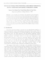 DSpace at VNU: Study of interaction potential and force constants of FCC crystals containing N impurity atoms