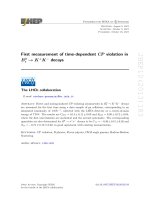 DSpace at VNU: First measurement of time-dependent CP violation in B0 → K+K- decays