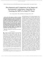 DSpace at VNU: Development and Comparison of an Improved Incremental Conductance Algorithm for Tracking the MPP of a Solar PV Panel