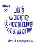 Tuần 13. Luyện tập vận dụng kết hợp các phương thức biểu đạt trong bài văn nghị luận