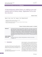 DSpace at VNU: A thermodynamic lattice theory on melting curve and eutectic point of binary alloys. Application to fcc and bcc structure
