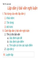 Tuần 27. Lập dàn ý bài văn nghị luận
