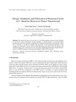 DSpace at VNU: Design, Simulation and Fabrication of Rectenna Circuit at S - Band for Microwave Power Transmission