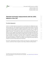DSpace at VNU: Absolute luminosity measurements with the LHCb detector at the LHC