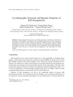 DSpace at VNU: Crystallographic Structural and Magnetic Properties of FePt Nanoparticles