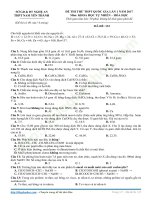 De thi thu mon Hoa truong THPT Nam Yen Thanh Nghe An lan 1 nam 2017 co dap an