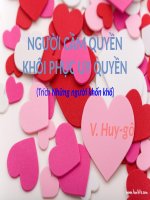 Tuần 28. Người cầm quyền khôi phục uy quyền